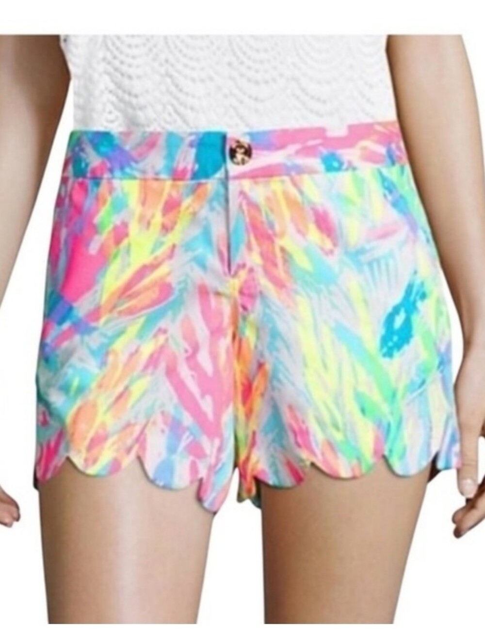 Lilly Pulitzer Multicolor Scallop-Hem Printed Shorts